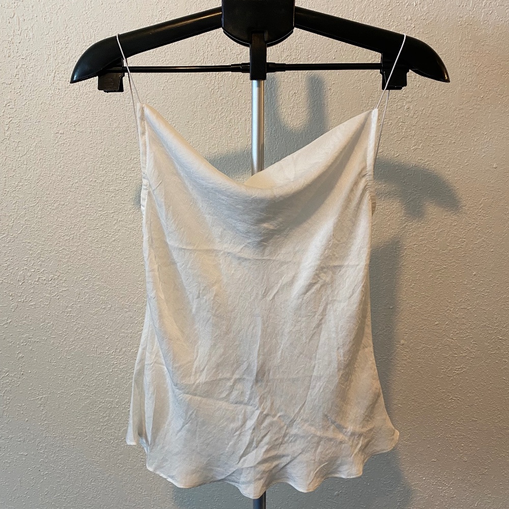 NWOT - White thin straps open back blouse